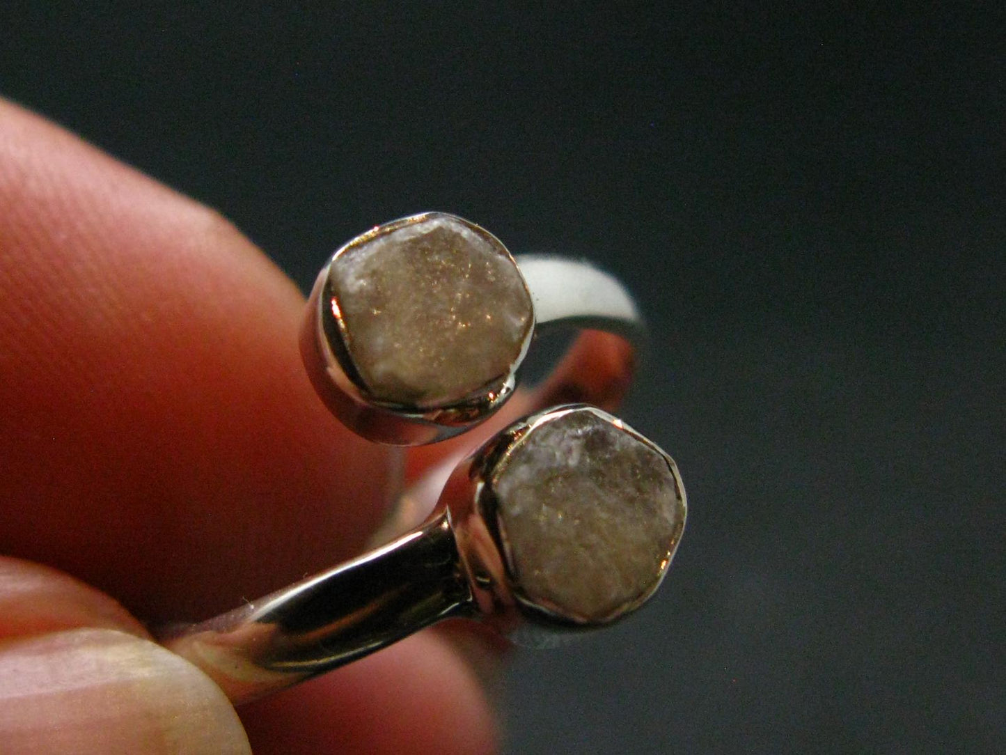 Very Rare White Cryolite 925 Silver Ring from Greenland - Size 9 - 2.47 Grams