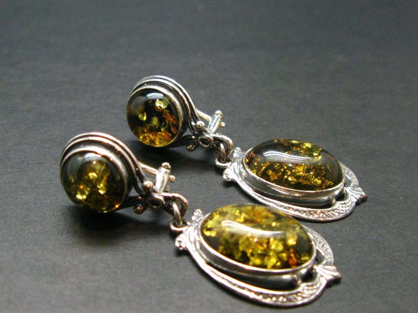 Baltic Amber 925 Silver Clip On Earrings