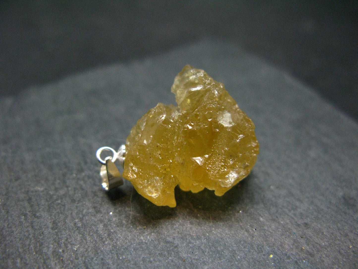 Heliodor (Yellow Beryl) Crystal Silver Pendant From Brazil - 0.9" - 4.85 Grams