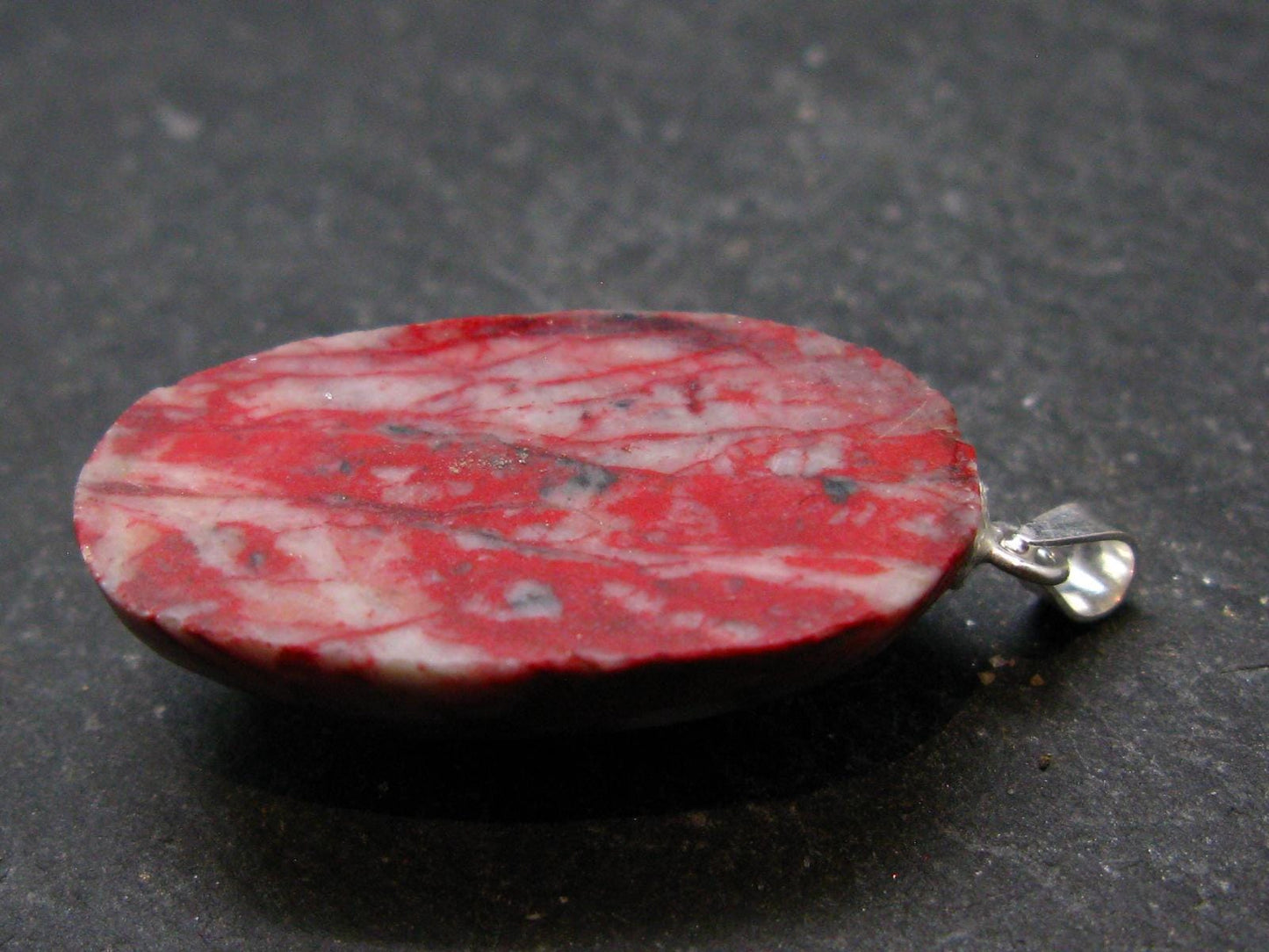 Rare Red Cinnabar Cinabar Pendant From Peru - 1.3"