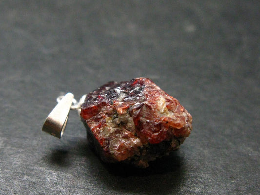 Rare Zircon Crystal Silver Pendant From Tanzania - 0.9" - 3.49 Grams