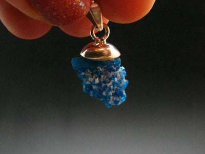 Cavansite Crystal Pendant In Sterling Silver From India - 1.0"