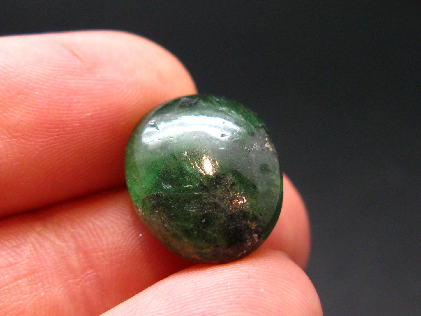 Gem Tsavorite Tsavolite Garnet Tumbled Stone from Tanzania - 15.35 Carats - 0.6"