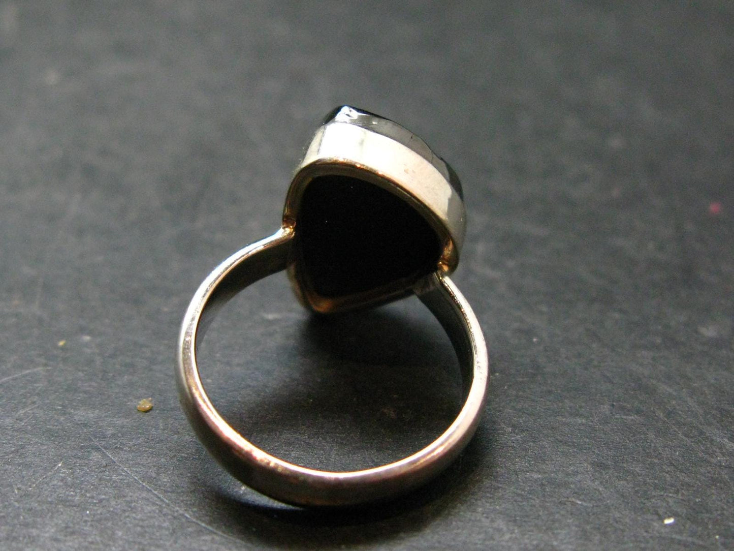Unpolished Elite Shungite Silver Ring from Russia - Size 7 - 4.59 Grams