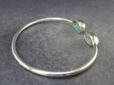 Beautiful Malachite Silver Bracelet - Size Adjustable - 5.86 Grams