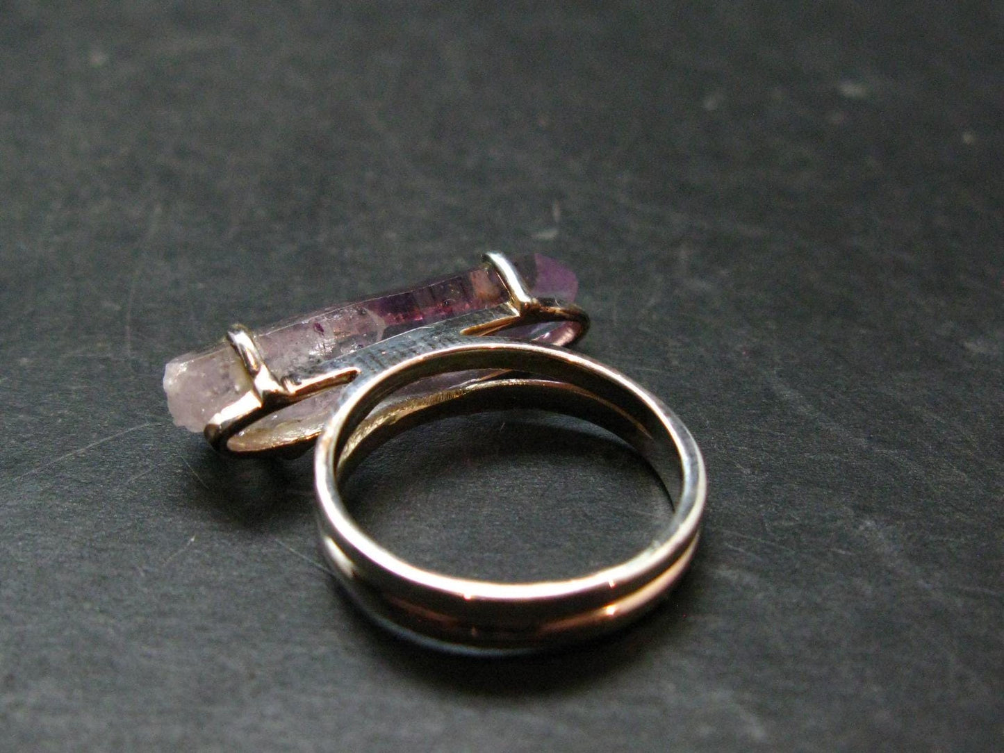 Vera Cruz Amethyst Silver Ring From Mexico - Size 7 - 4.42 Grams