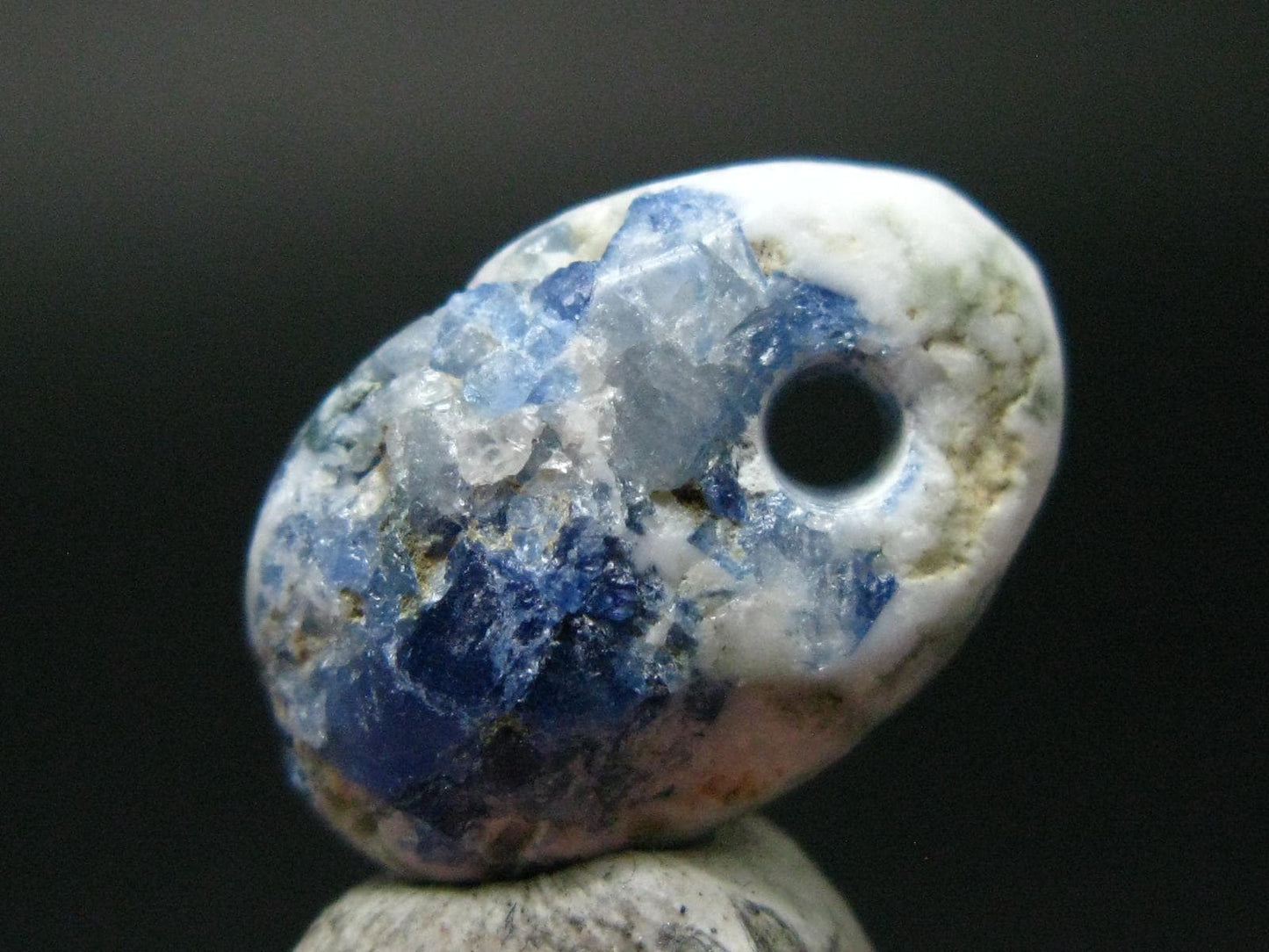 Benitoite In Natrolite Metal Free Pendant From California - 0.8" - 2.51 Grams