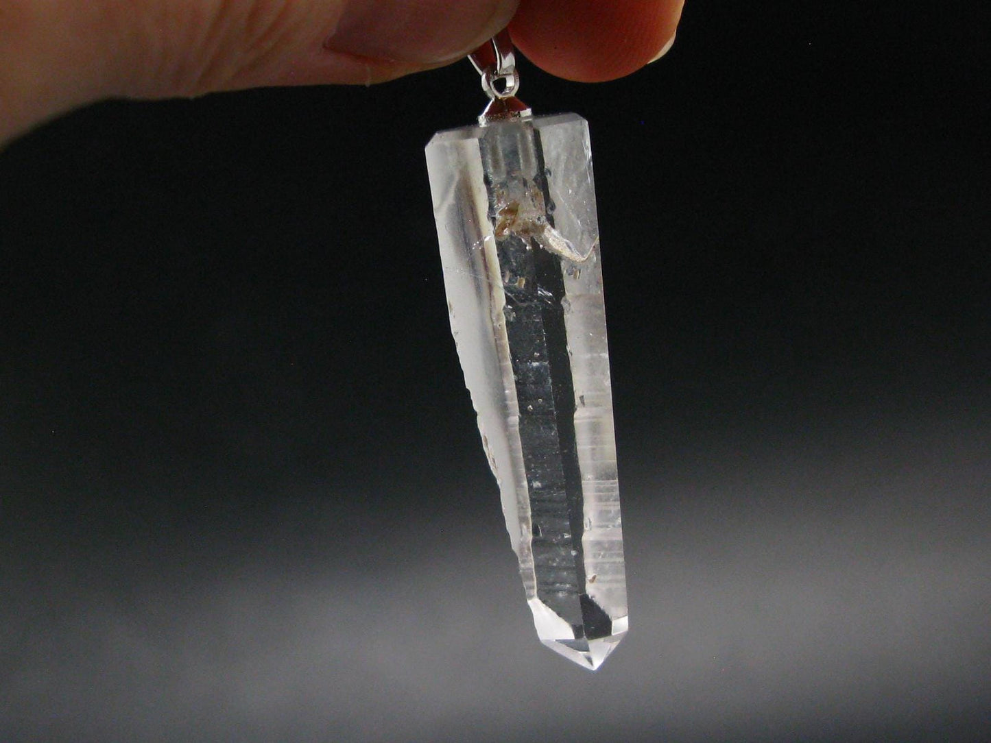 Lemurian Quartz Crystal Pendant From Brazil - 2.0" - 7.05 Grams