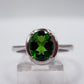 Green Helenite Oval Ring – Sterling Silver Faceted Gemstone Statement Ring