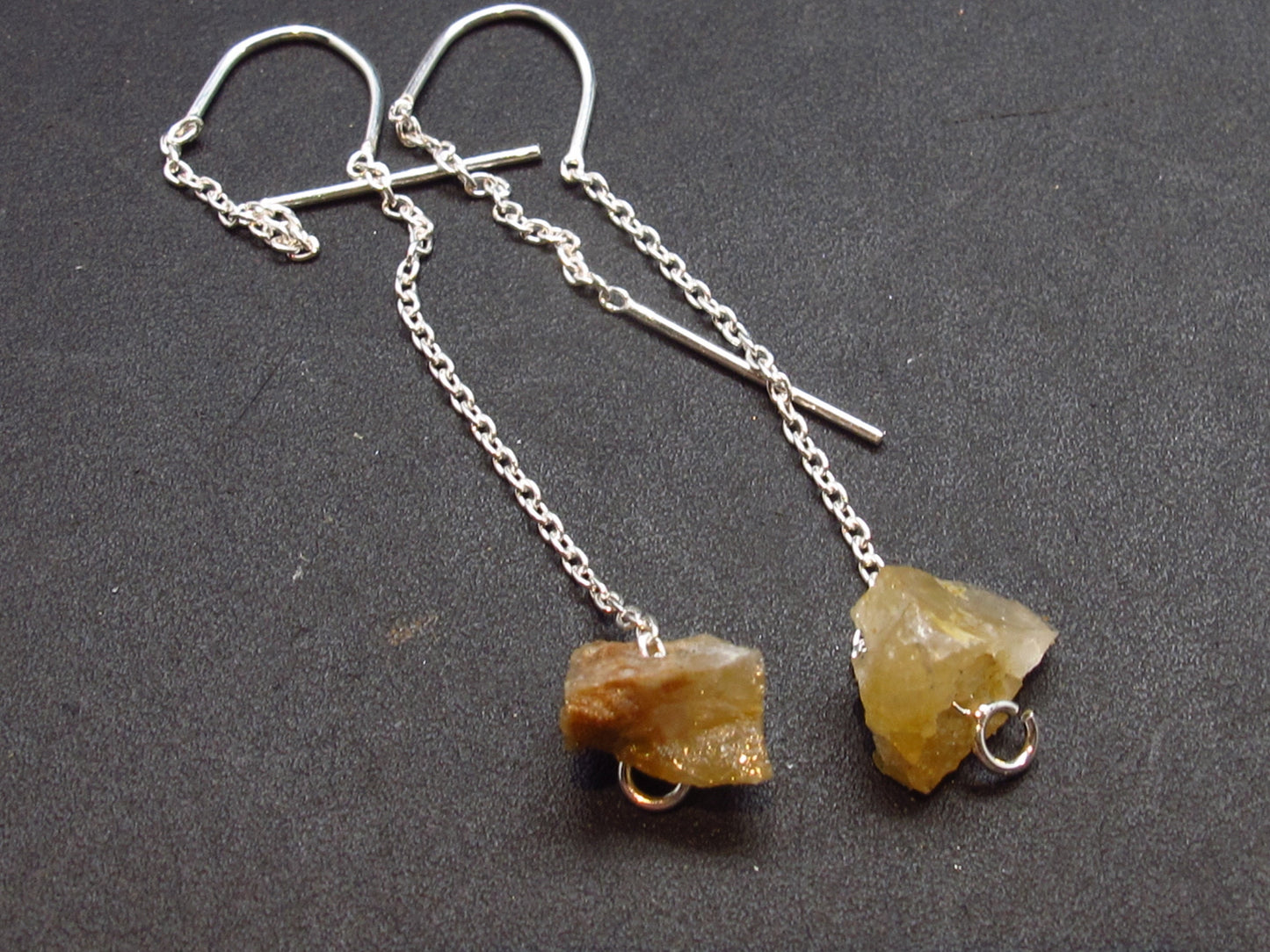 Rare Herderite Crystal Silver Earrings from Brazil - 1.43 Grams
