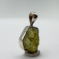 Chrysoberyl Raw Stone Pendant Green Yellow Gemstone Silver Crystal Pendant Natural Minimalist Jewelry Gift