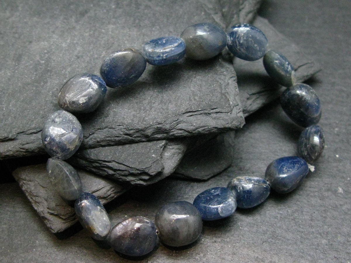 Blue Color Sapphire Genuine Bracelet ~ 7 Inches ~ 12mm Tumbled Beads