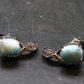 Natural Cabochon Larimar Pectolite 925 Sterling Silver Earrings from Dominican Republic - 2.77 Grams