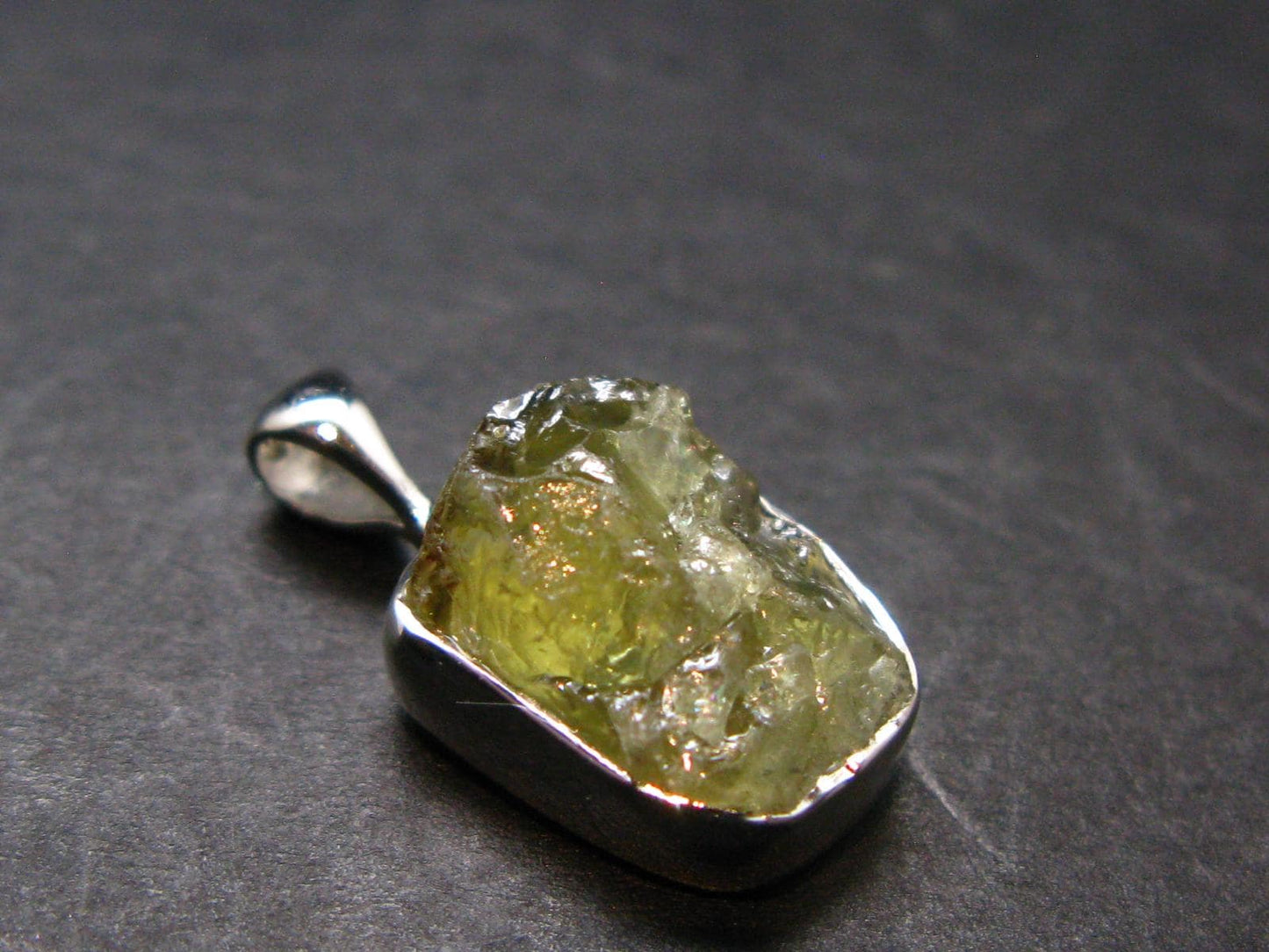 Chrysoberyl Crystal Silver Pendant From Brazil - 1.52 Grams