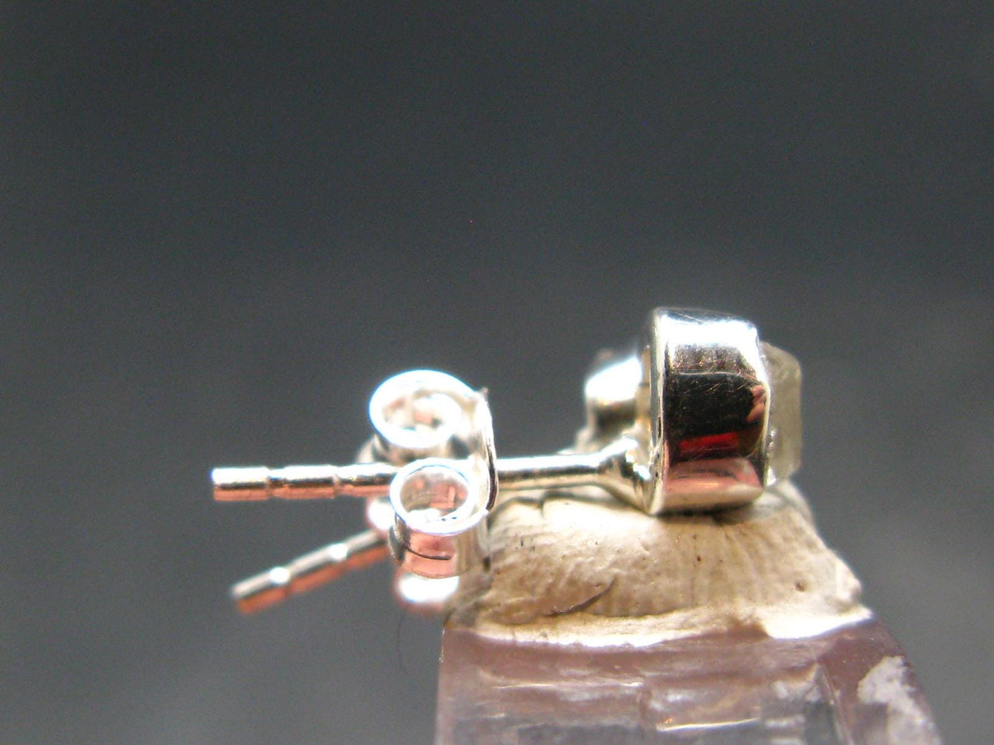 Phenakite Phenacite Sterling Silver Stud Earrings from Nigeria - 1.00 Grams