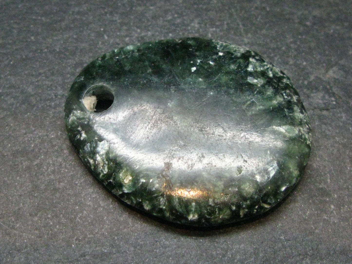 Polished Seraphinite Clinochlore Metal Free Pendant From Russia - 1.6"