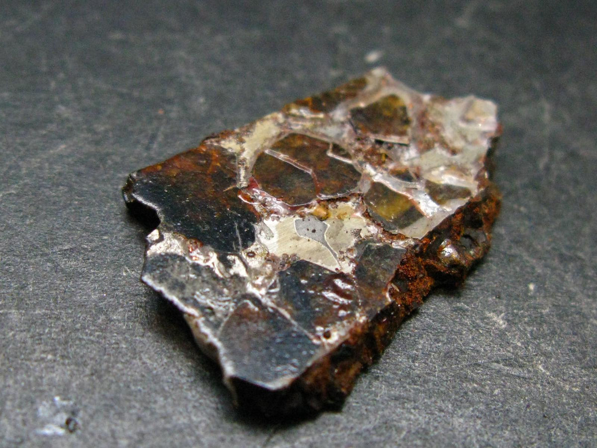 Large Sericho Meteorite Pallasite Olivine Slice From Kenya - 1.5" - 3.10 Grams