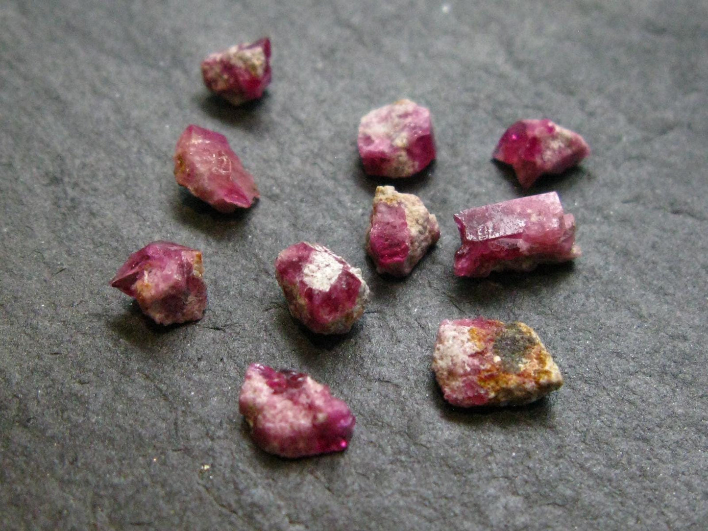Nice Lot of 10 Bixbite Red Emerald Beryl Crystals From Utah USA - 5.25 Carats