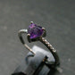 Natural Faceted Rich Purple Color Amethyst Ring - 1.23 Grams - Size adjustable