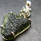 Moldavite & Herkimer Diamond Silver Pendant - 1.7" - 6.6 Grams