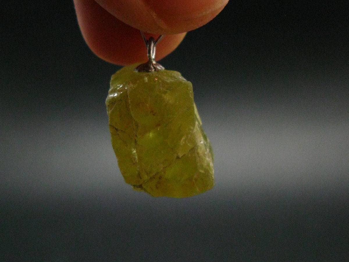 Chrysoberyl Crystal Silver Pendant From Brazil - 4.51 Grams