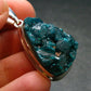 Dioptase Crystal Silver Pendant from Congo - 9.59 Grams - 1.5"