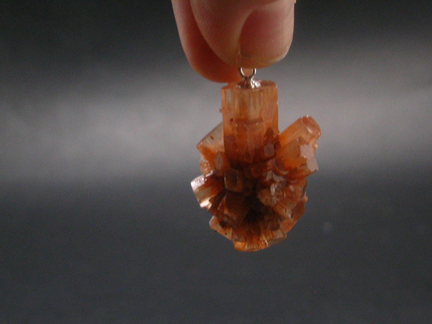 Terminated Aragonite Crystal Silver Pendant from Morocco - 1.3" - 8.41 Grams