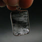 Large Tourmalinated Quartz Crystal Silver Plated Pendant From Brazil - 1.4" - 5.88 Grams