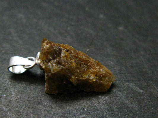Rare Herderite Crystal Silver Pendant from Brazil - 0.8" - 1.31 Grams