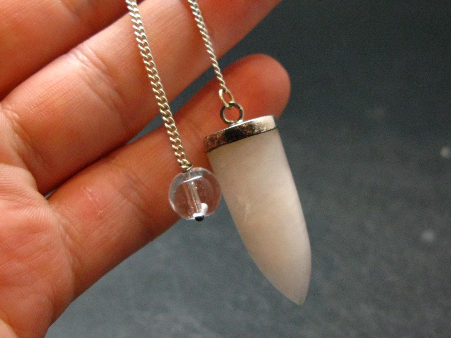 Very Rare White Cryolite Pendulum from Greenland - 7" - 8.14 Grams