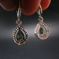 Moldavite Tektite Silver Earrings from Czech Republic - 2.94 Grams