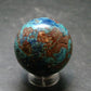 Quantum Quattro Sphere - Malachite Shattuckite Chrysocola Dioptase - 1.1" - 25.19 Grams