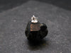 Sharp Black Melanite Andradite Garnet Silver Pendant From Mali - 0.7" - 3.92 Grams