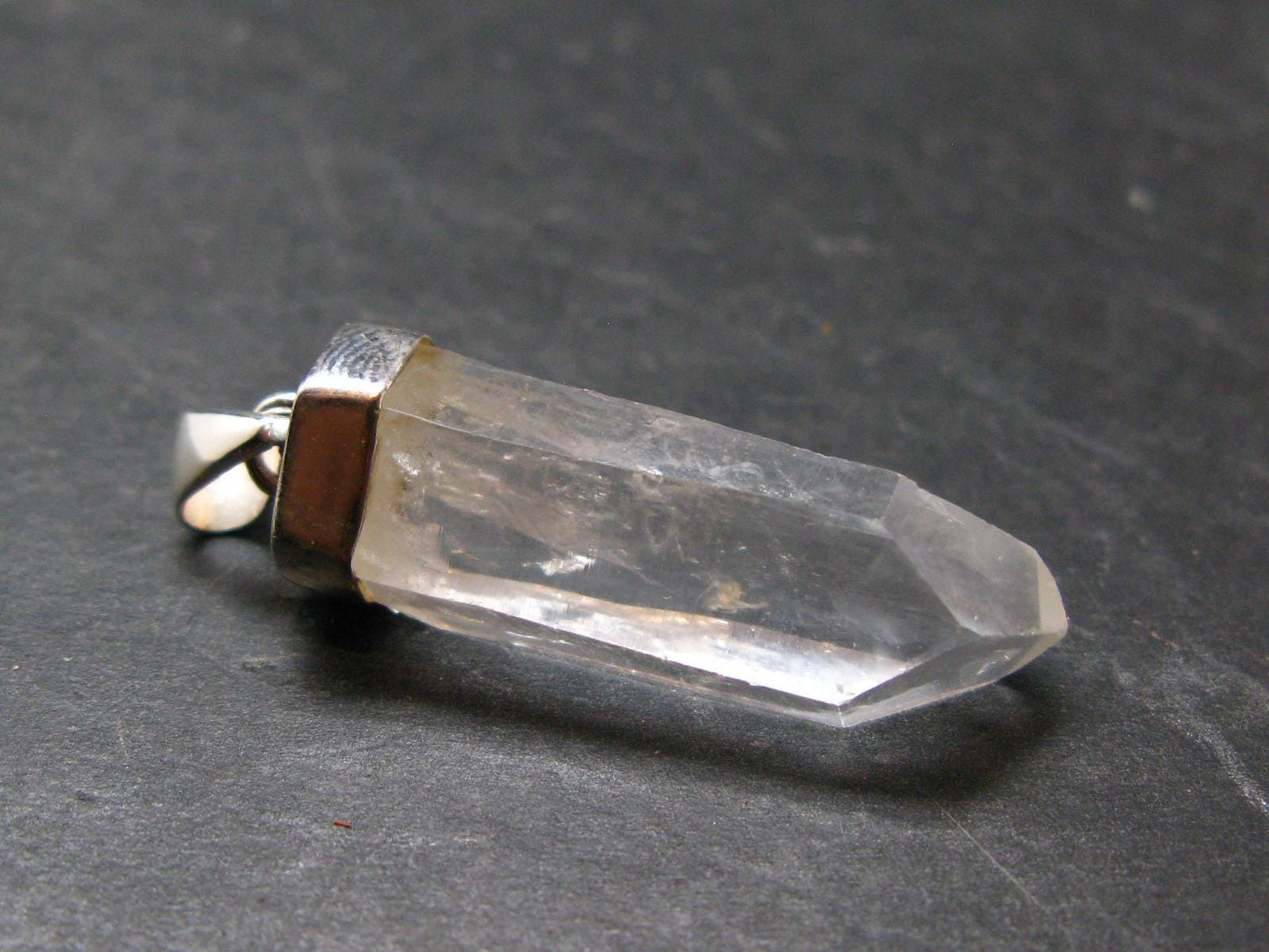 Lemurian Quartz Crystal Pendant From Brazil - 1.6" - 6.62 Grams