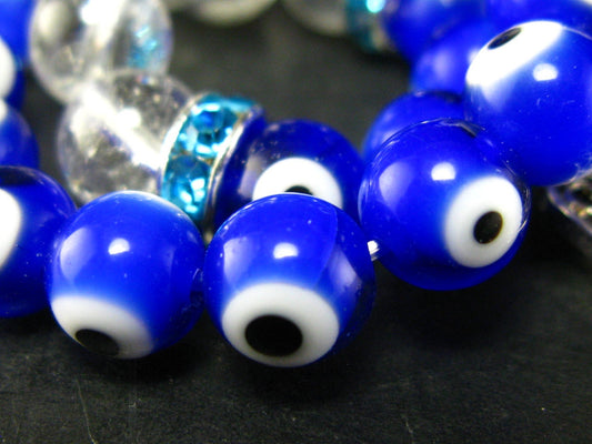 Evil Eye and Quartz Bracelet - 8mm