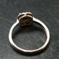 Red Garnet Rhodium Plated Sterling Silver Ring with CZ - Size 8 - 2.47 Grams