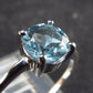 Natural Round Shaped London Blue Topaz Crystal Sterling Silver Ring - Size 5 - 1.21 Grams