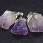 Lot of 3 Natural Raw Amethyst Pendants from Brazil - 24.5 Grams