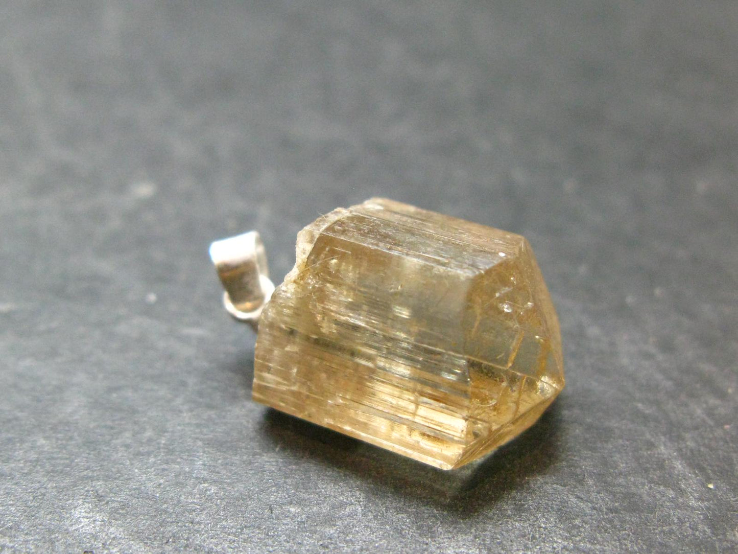Golden Scapolite Silver Pendant From Tanzania - 0.9" - 3.42 Grams