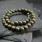 Pyrite Genuine Bracelet ~ 7 Inches ~ 4mm Round Beads
