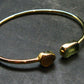 Moldavite & Libyan Tektite Gold Plated Silver Twister Bracelet- Size Adjustable - 5.11 Grams