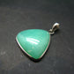 Rich Green Chrysoprase Silver Pendant From Australia - 1.1" - 5.03 Grams