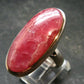 Rhodochrosite Silver Ring From Argentina - 15.54 Grams - Size 7.5