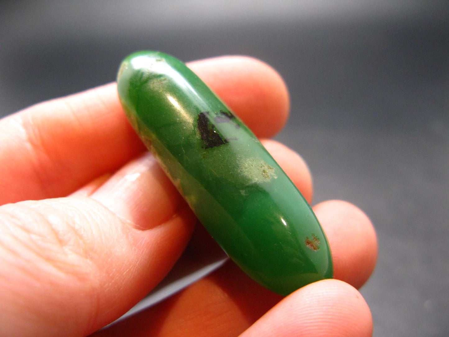 Rich Green Chrysoprase Polished Tumbled Stone From Australia - 1.6"
