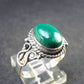 Malachite Cabochon Silver Ring - 3.48 Grams - Size 8.5