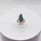 Grandidierite Ring Raw Blue Green Gemstone Silver Ring Natural Crystal Statement Jewelry Gift