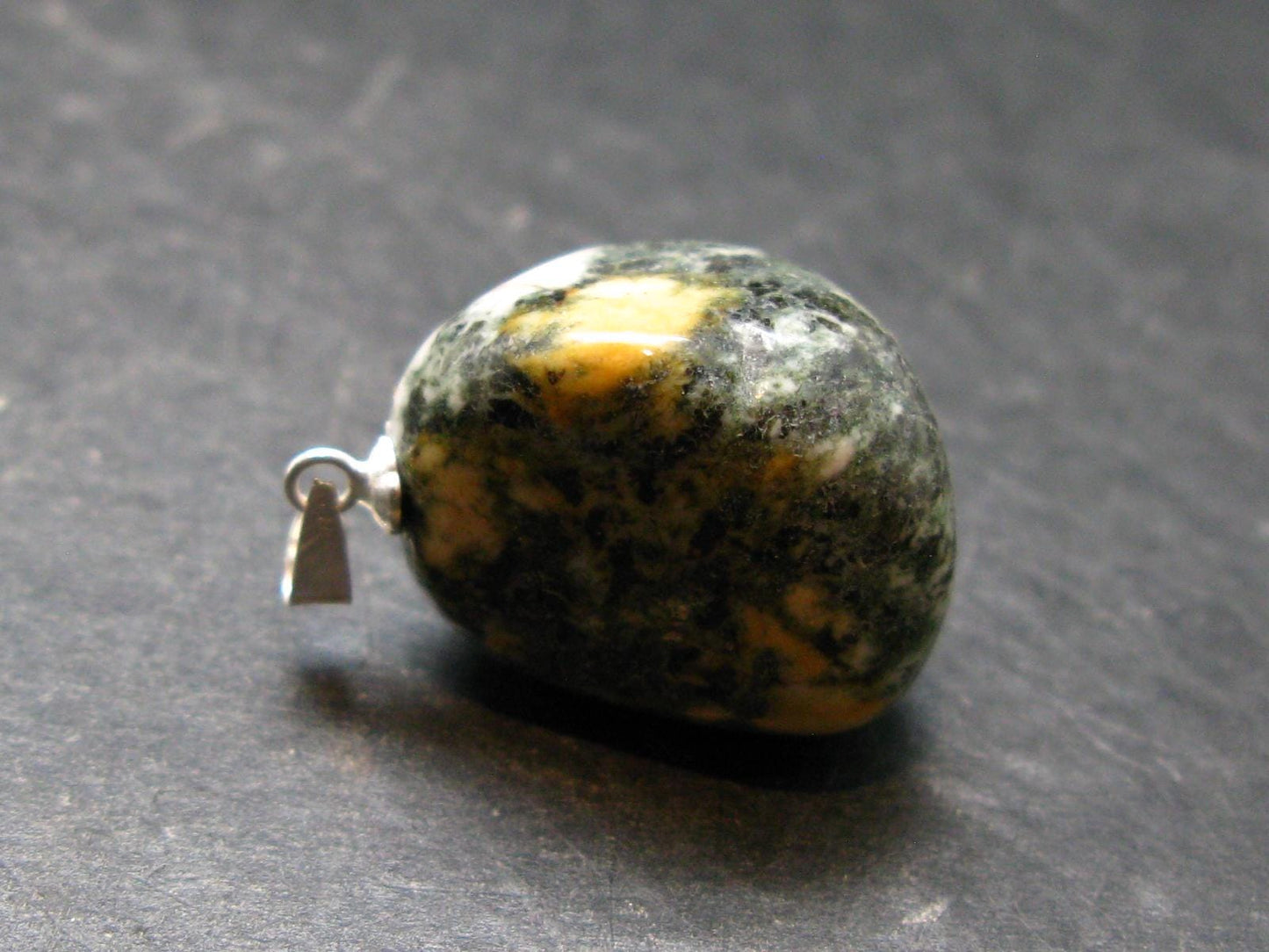 Rare Stonehenge Bluestone SS Pendant From Wales UK - 1.1" - 10.72 Grams