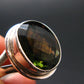 Moldavite Tektite Facetted Silver Ring from Czech Republic - Size 10 - 9.0 Grams