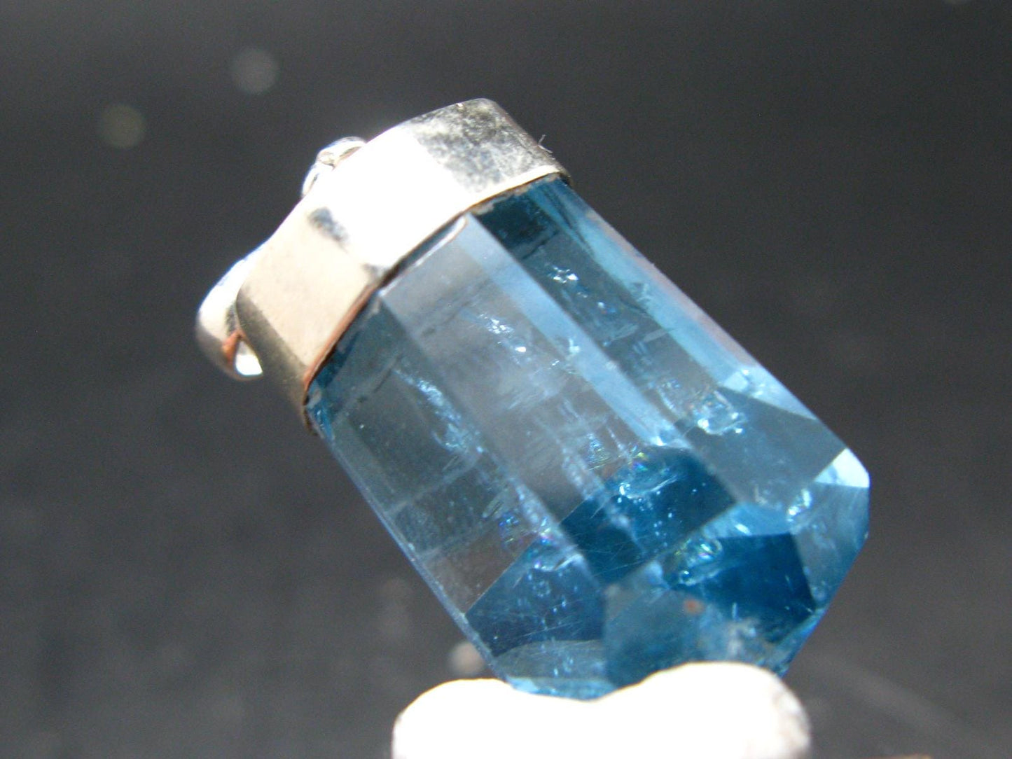 Blue Topaz Sterling Silver Pendant From Brazil - 1.6" - 14.57 Grams
