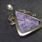 Lilac Stone!!! Stunning Silky Charoite Sterling Silver Pendant From Russia - 2.2" - 13.7 Grams